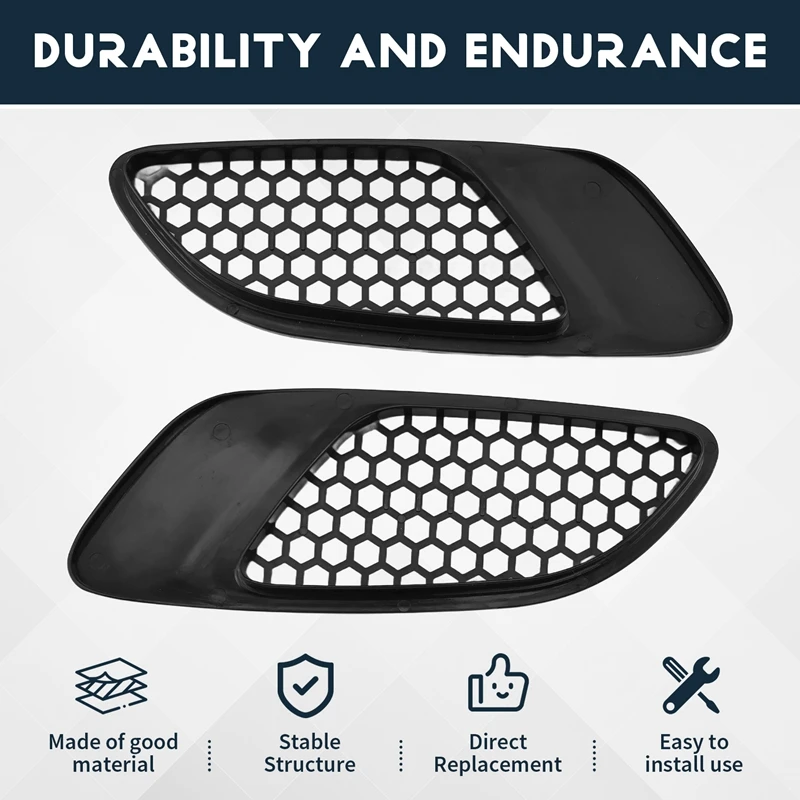 2PCS Air Vent For Real M3 Model Car Front Air Scoop Bonnet Vent Hood Louvers For-BMW E90 E91 E92 E93 M3 ABS