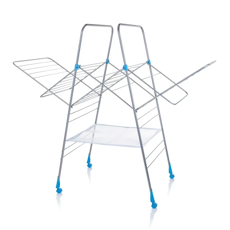 

Minky Homecare Multi Metal Clothes Drying Rack, Silver and Blue