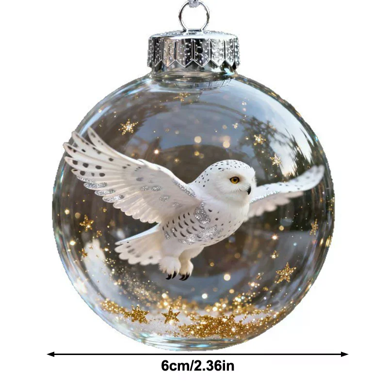 Nature's Birds Clear Christmas Ornament, Hummingbird Christmas Tree Ornaments, For Xmas Decor, Clear Balls For Home Decor