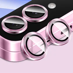 Premium 3D Tempered Glass Camera Protector with Metal Ring - Galaxy Z Flip7 (Pink)