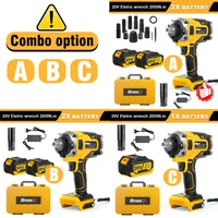 BINGK 2000N.M Torque Brushless Electric Impact Wrench For Trucks 1/2 inch Lithium-Ion Battery Cordless Wrench Driver Power Toos 2