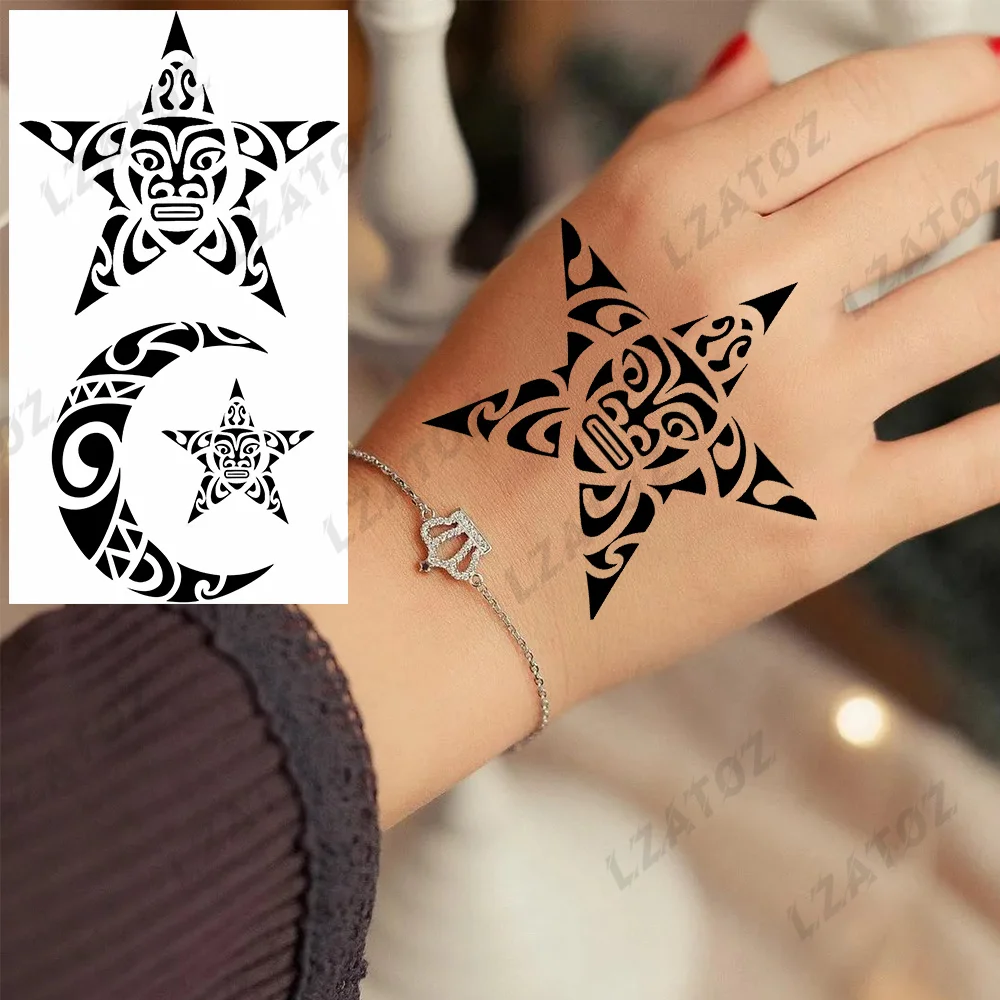 Fine line sun and moon temporary tattoo get it here