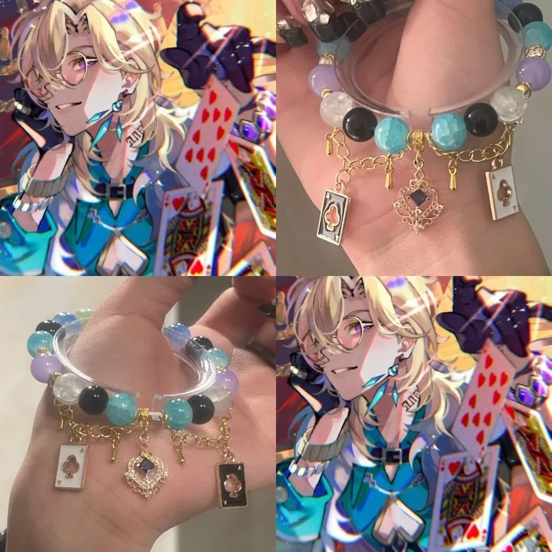 

Honkai Звездный рельсовый браслет для косплея женский красочные браслеты из бисера цепочка с подвеской для игральных карт ювелирные изделия для игр