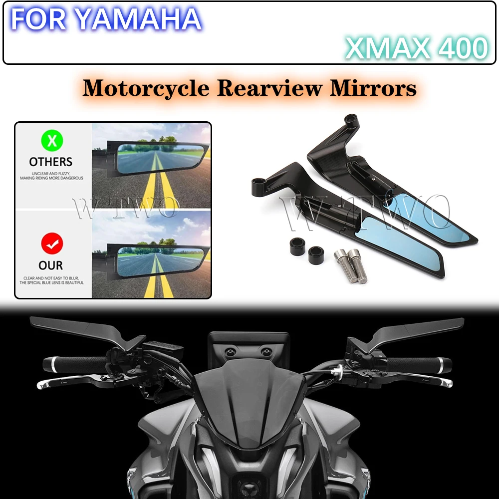

For YAMAHA XMAX-400 Motorcycle accessories fixed Wind Wing Adjustable Rotating Rearview Mirrors