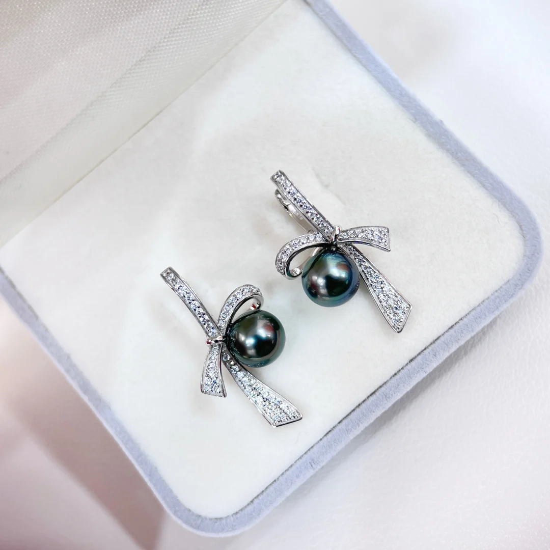 

XX Pearls Earrings Fine Jewelry 925 Sterling Silver 7-8mm Nature Sea Water Tahiti Pearls Stud Earrings for Women Fine Presents