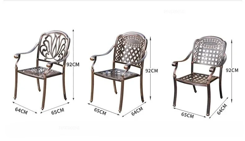 Waterproof Sunscreen Leisure Chairs Outdoor Metal Garden Furniture Sets for Patio European Retro Outdoor Furniture Fir Villa GY