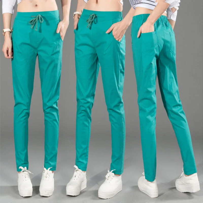Cotton Linen Pants Women Elastic High Waist Loose Casual Pants 2023 Spring Summer Solid Color Harem Trousers