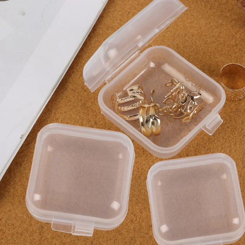 Desktop Storage Box Portable Clear Mini Plastic Containers Transparent Storage Box for Items Crafts Medicine Dust Plug Earplug Jewelry Package Case