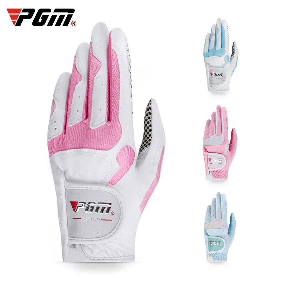PGM Women Golf Gloves Soft Microfiber Cloth Anti-Slip Beads Breathable Gloves Factory Outdoor Sports Protetive Gloves ST018