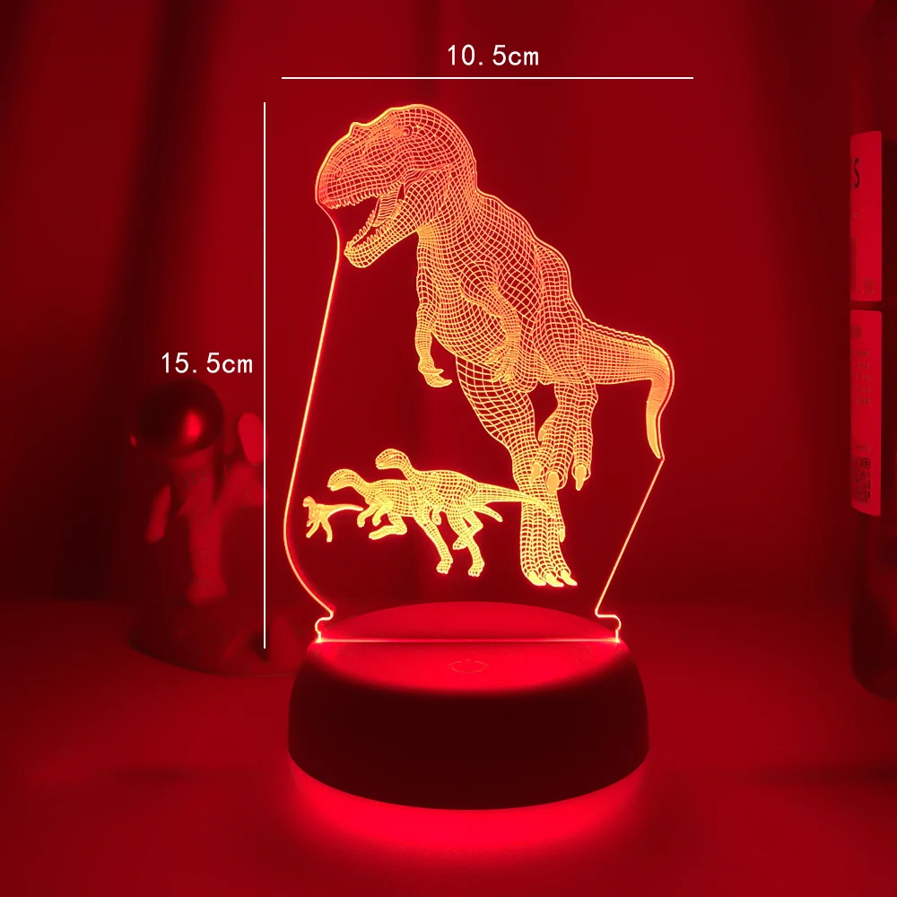 Lampe LED en forme de dinosaure 3D pour enfants, joli USB, en