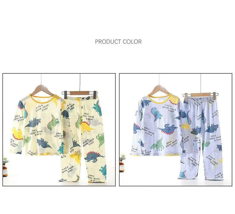 Kids Boys' Pajamas Set Summer Homewear Clothes Cotton Long Sleeved Baby Boy Night Wear Sets 2-13Y Cartoon Children's Pajamas Set Sleepwear & Robes comfortable