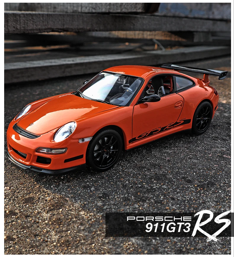 Модель автомобиля из сплава в масштабе 1:24 Porsche 911 GT3 RS 997 литой и игрушечный
