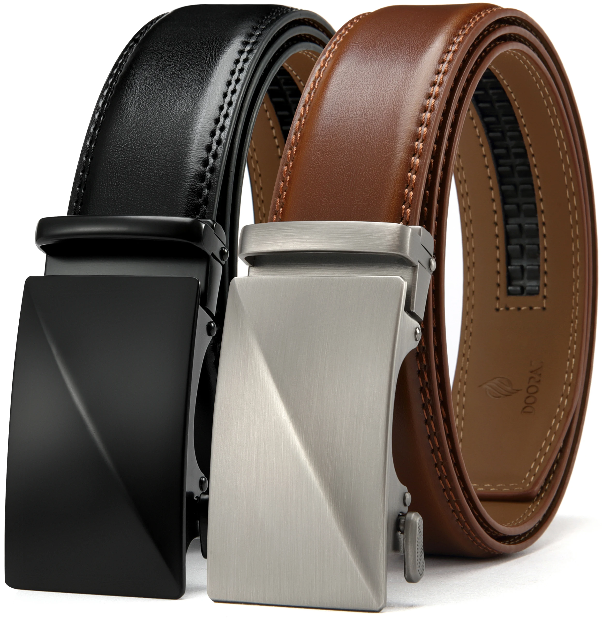 Men Leather Belt Toothless Automatic Buckle Belt Mens Belt