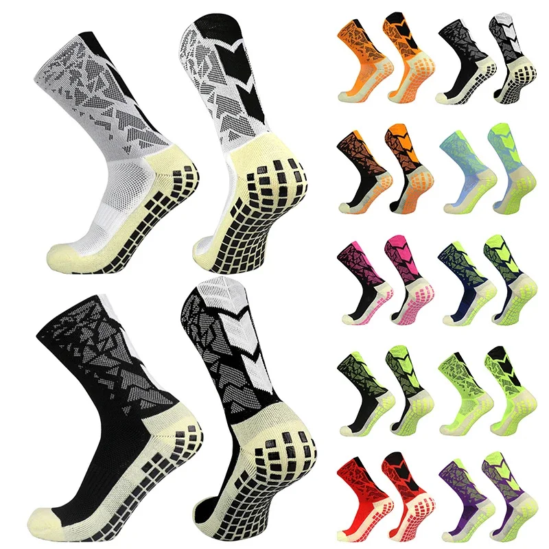 

Breathable Soccer Socks Camo Sweat-Wicking Outdoor Competition New Sports Training Non slip Silicone Football Socks