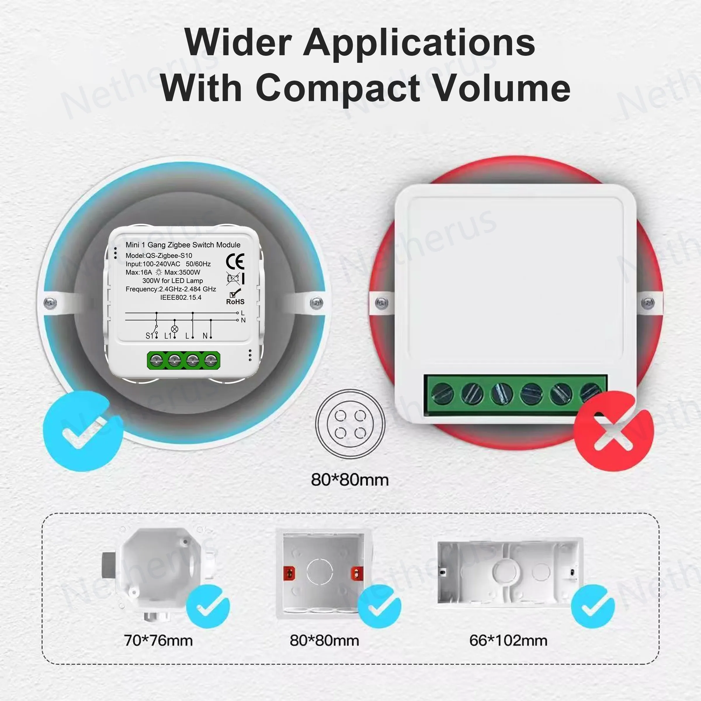 Tuya Zigbee 스마트 스위치 모듈 1/2/3Gang 제어 미니 스위치 차단기 16A 스마트 라이프 Alexa Google Alice와 함께 작동