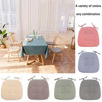 Summer Dining Chair Cushion Thickened Cotton Linen Breathable Cushion Student Horseshoe-shaped Chair Cushion Home Supplies 2