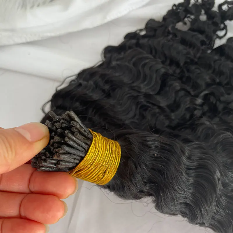 Human Hair Extensions I Tip Hair 100S Stick I Tip Fusion Human Extensions 1g/Strand 100G/Package Deep Wave