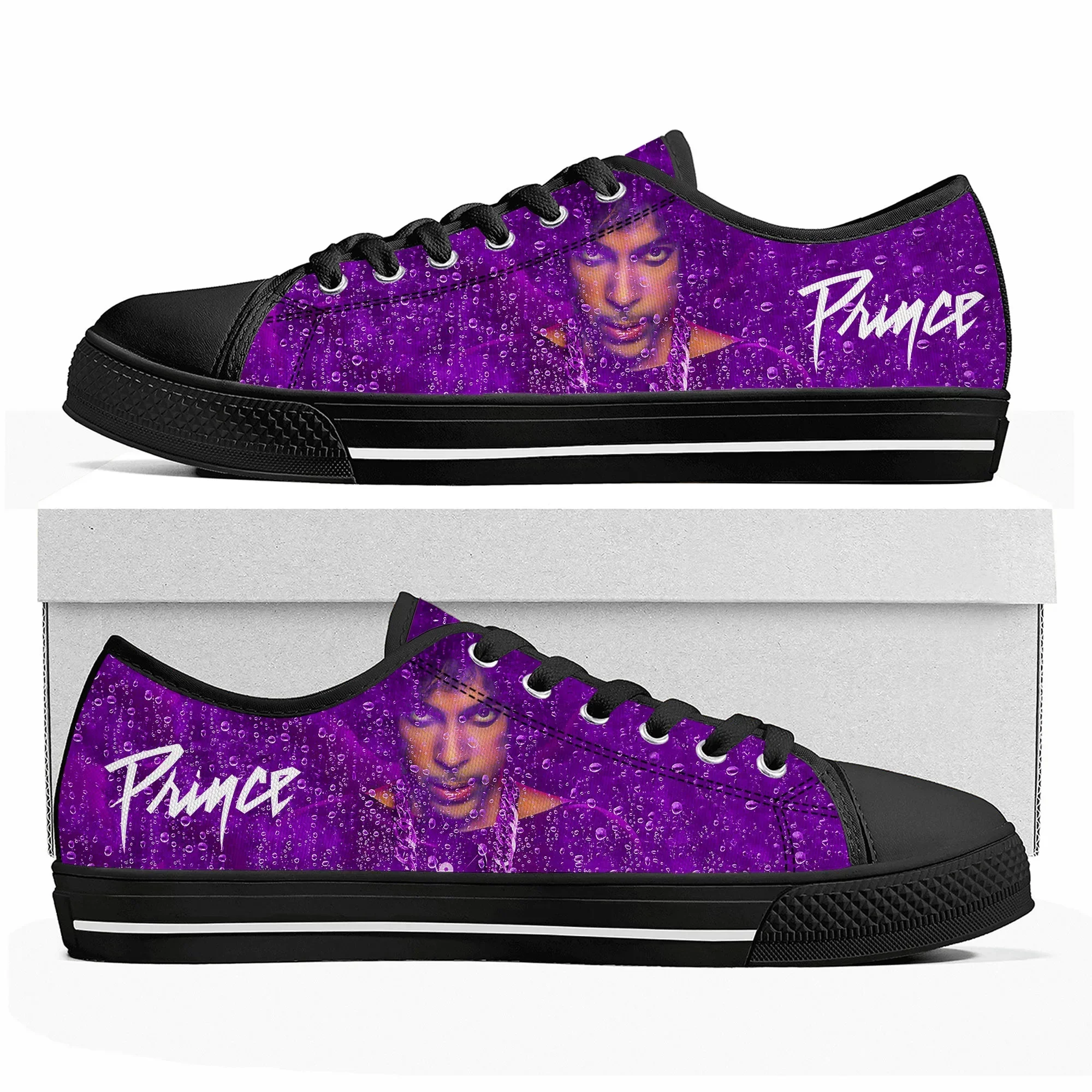 Prince Rogers Nelson Purple Rain Low Top High Quality Sneakers Men Women Teenager Canvas Sneaker Casual Couple Shoes Custom Shoe