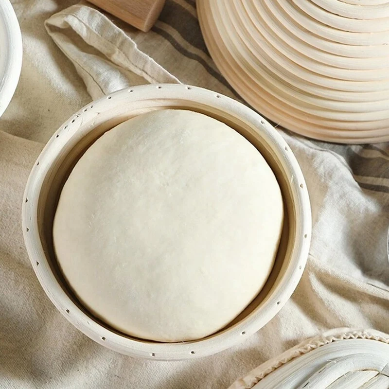Bread Protection Basket, Dough Protection Basket Round Handmade Rattan Basket, Handmade Bread Making Kit 23X8cm-HFIL