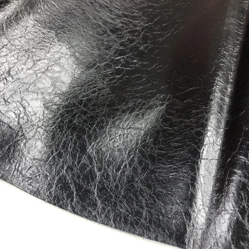 Thick PU Leather Fabric Crack Pattern Oil Wax Leather Bag Material Home Sofa Cross-Border Artificial Clothing Fa