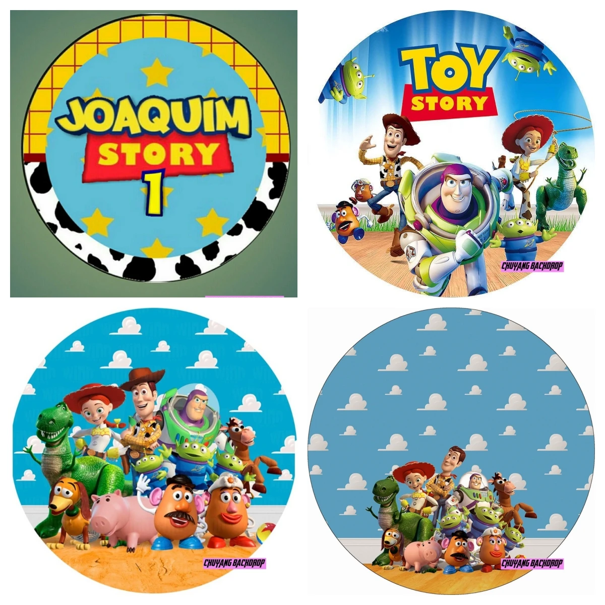 Toy Story Woody Jessie Round Circle Fondale Cover Carriage Girls Baby Shower Festa Di Compleanno Sfondo Plinth Covers Supply