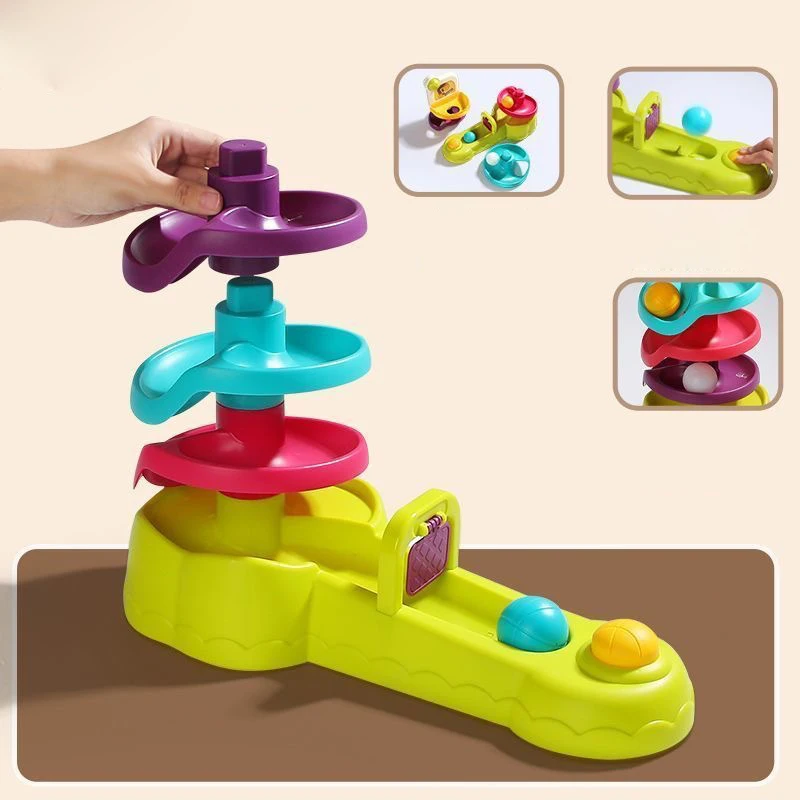 Mainan Montessori Untuk Tahun Rolling Bola Pile Menara
