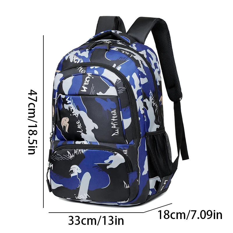 15 inch multifunctional backpack fashionable washable Oxford cloth computer bag gray orange blue-green student backpack unisex