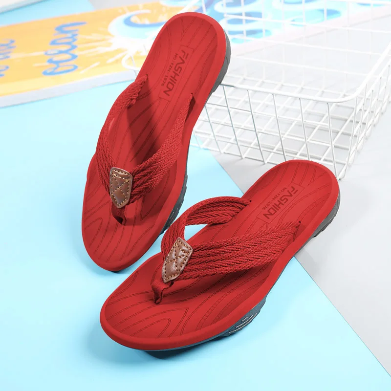 

2022 New Arrival Men Flip Flops Sandals Breathable Summer Slippers Non-slip Rubber Fashion Outdoor Casual Shoes Size 36-47