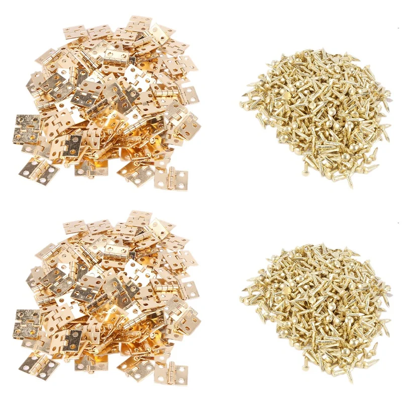 

200 шт. миниатюрные латунные петли для кукольного домика, с поворотом на 180 градусов