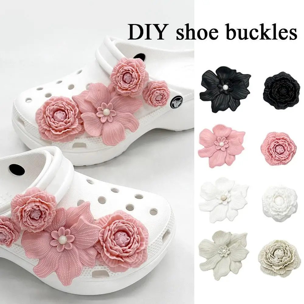 Schuh Charms Set DIY Blume Loch Schuh Schnalle Schuhe Zubehör 3D Blumenstrauß Knochen Weiß Loch Schuh Dekorationen Für Frauen – Detail 13