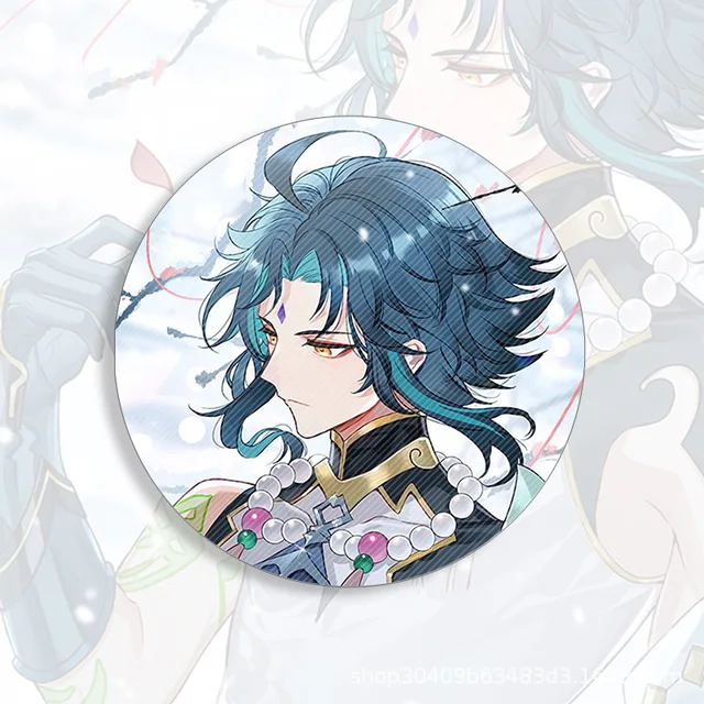 58mm Game Genshin Impact Brooch Pin Xiao Kaedehara Ayaka Baal Raiden Shogun Cosplay Badge Accessories For Clothes Backpack Gift 13