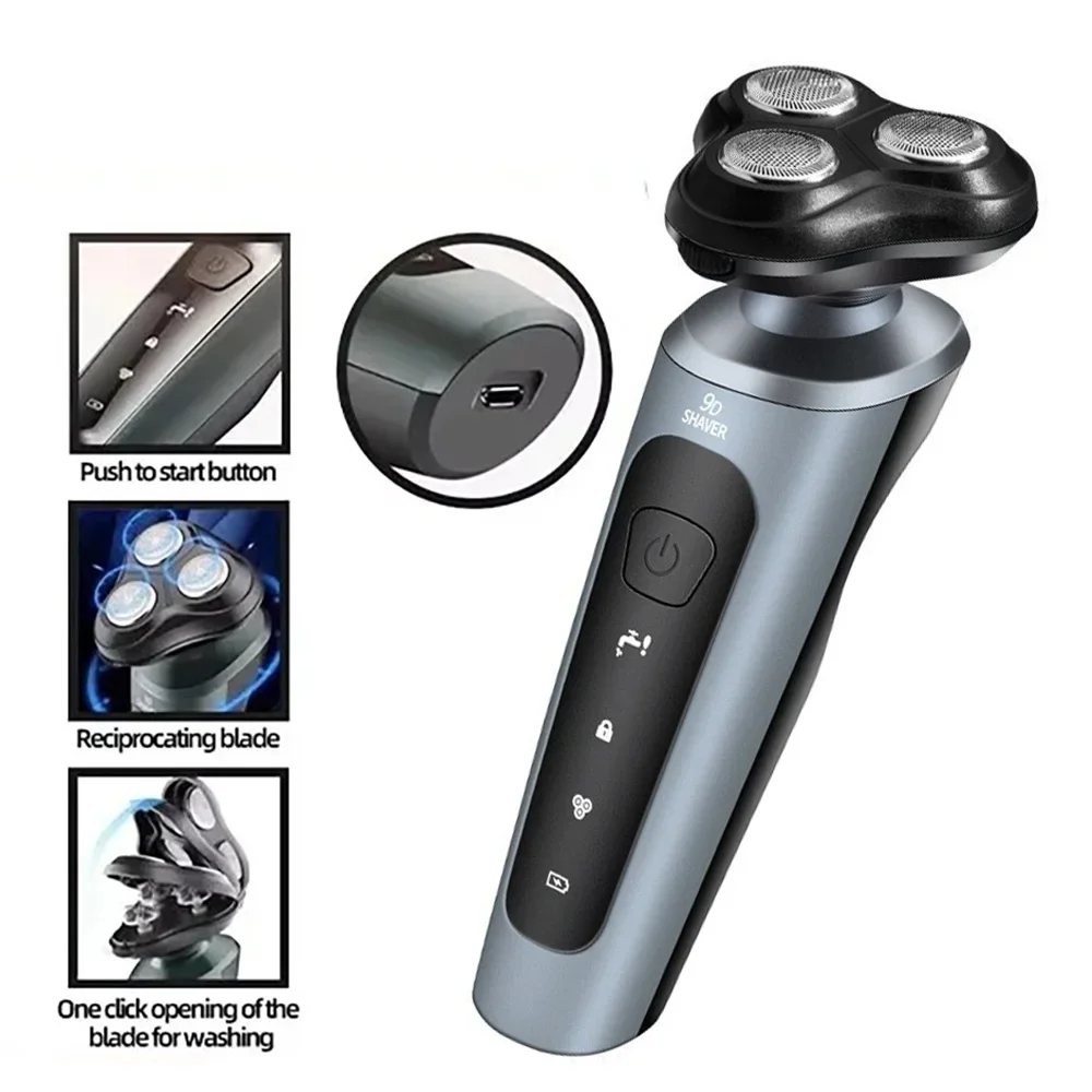 Shaver Bear Razor For Men Intelligent Wet Dry Beard Shaving Trimmer Razor Shaver Beard Remover ABS Rechargeable Trimmer