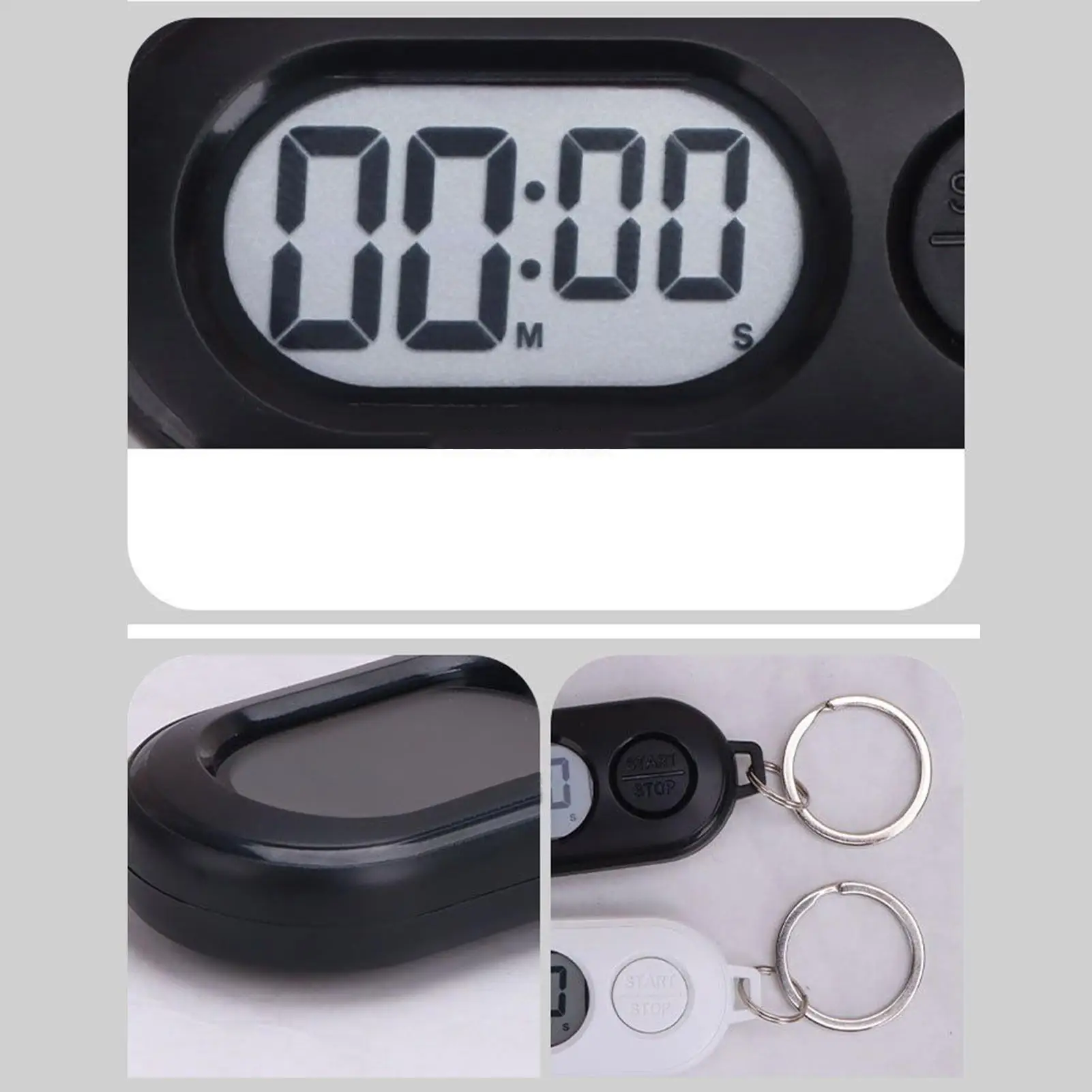 2025 NEW Stop Timer Keychain Sports Small Stop Timer Keychain Portable LCD Screen Digital Clock Lightweight Countdown Pendants