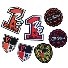 

Number 1 All Star Computer Embroidery Patch VB Shield League Ironing Cloth Stickers DIY Clothes Basketball Jersey Patches Badges