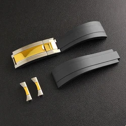 Gold and Silver Stainless Steel Watch Case with Sapphire Crystal Glass and 20mm Strap in Elegant Box (5 silvery gold)