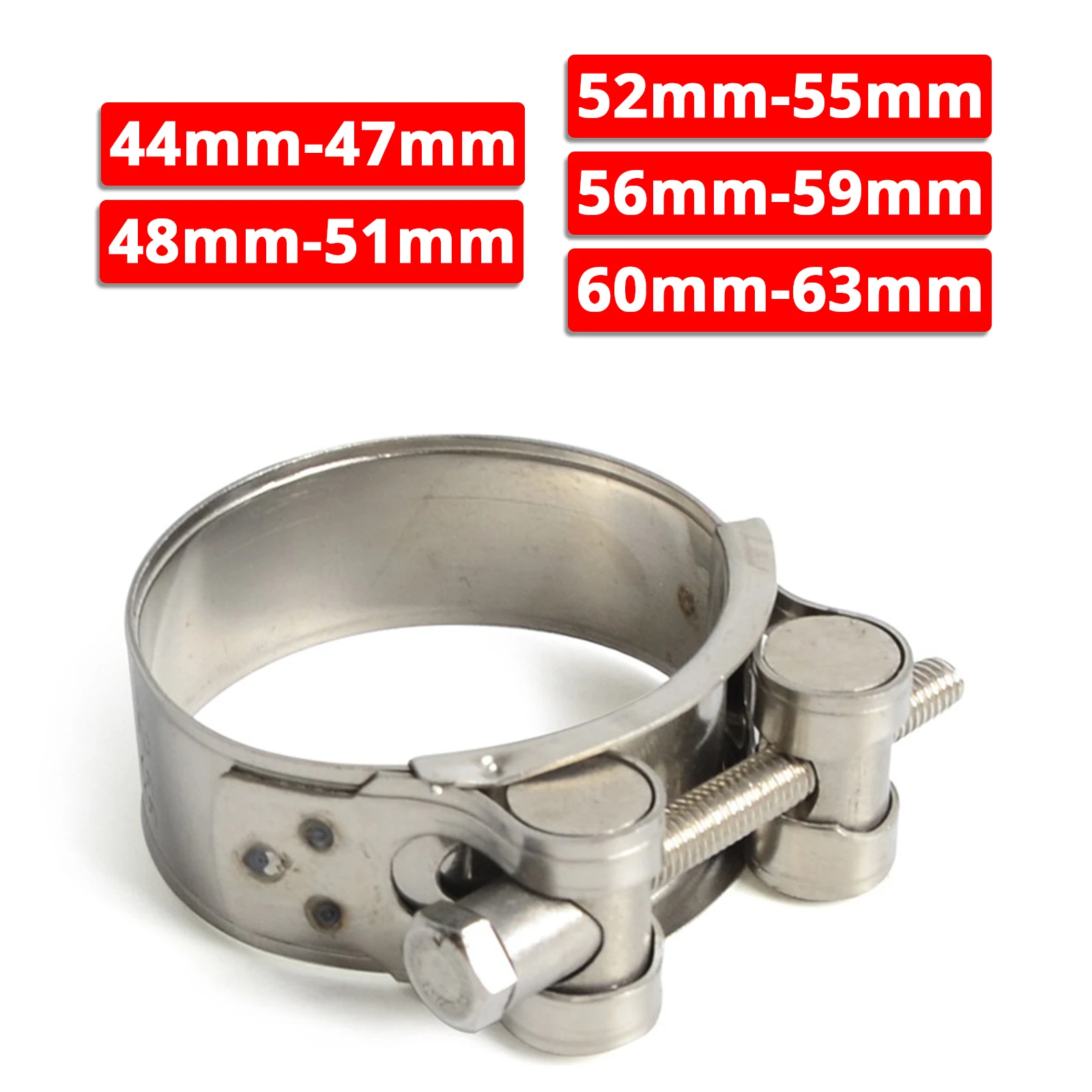 

32 35 36 39 44 47 48 52 55 56 59 60 63 mm Exhaust Pipe Clamp Silencer Fix Clip Ring for BMW Honda Yamaha Kawasaki Suzuki Ducati