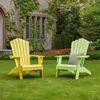 Adirondack Chair, Oversized Poly Lumber Fire Pit Chair with Cup Holder, 350Lbs Support Patio Chairs for Garden, Weather Resista 5