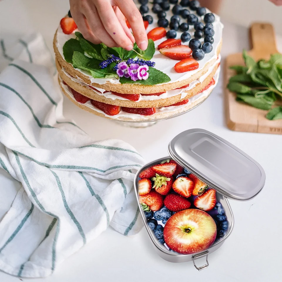 Traumwesen – Contenitore Pranzo In Acciaio Inox 800 Ml Con Divisori Mobili – Coperchio In Silicone A Prova Di Perdite – Zero Plastica - 2
