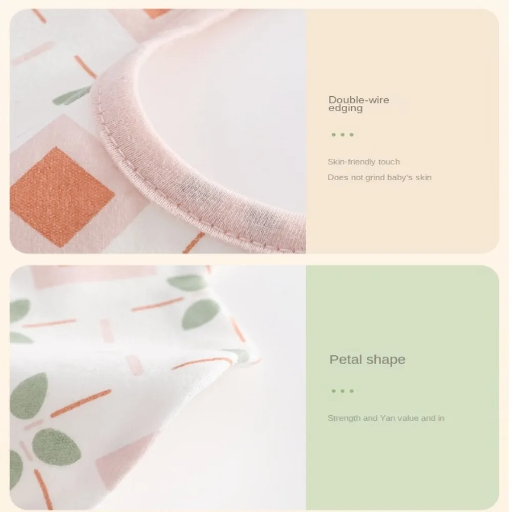 Waterproof Baby Cotton Bibs Round Neck Princess Baby Drooling Bibs Flower Shape INS Saliva Towel Cloths Feeding Accessories