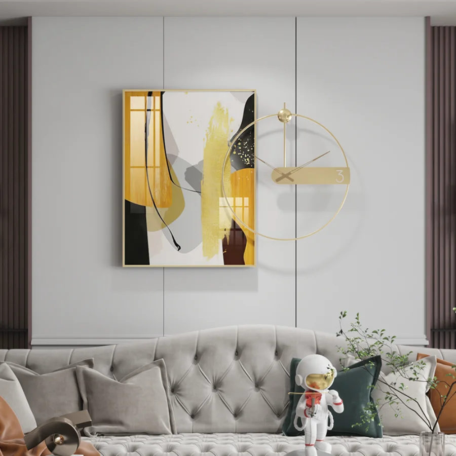 

Home Wall Clock Decoration Painting Gold Living Room Wall Clock Gift Hands Modern Unique Fashion Bedroom Silent Saat Wall Decor