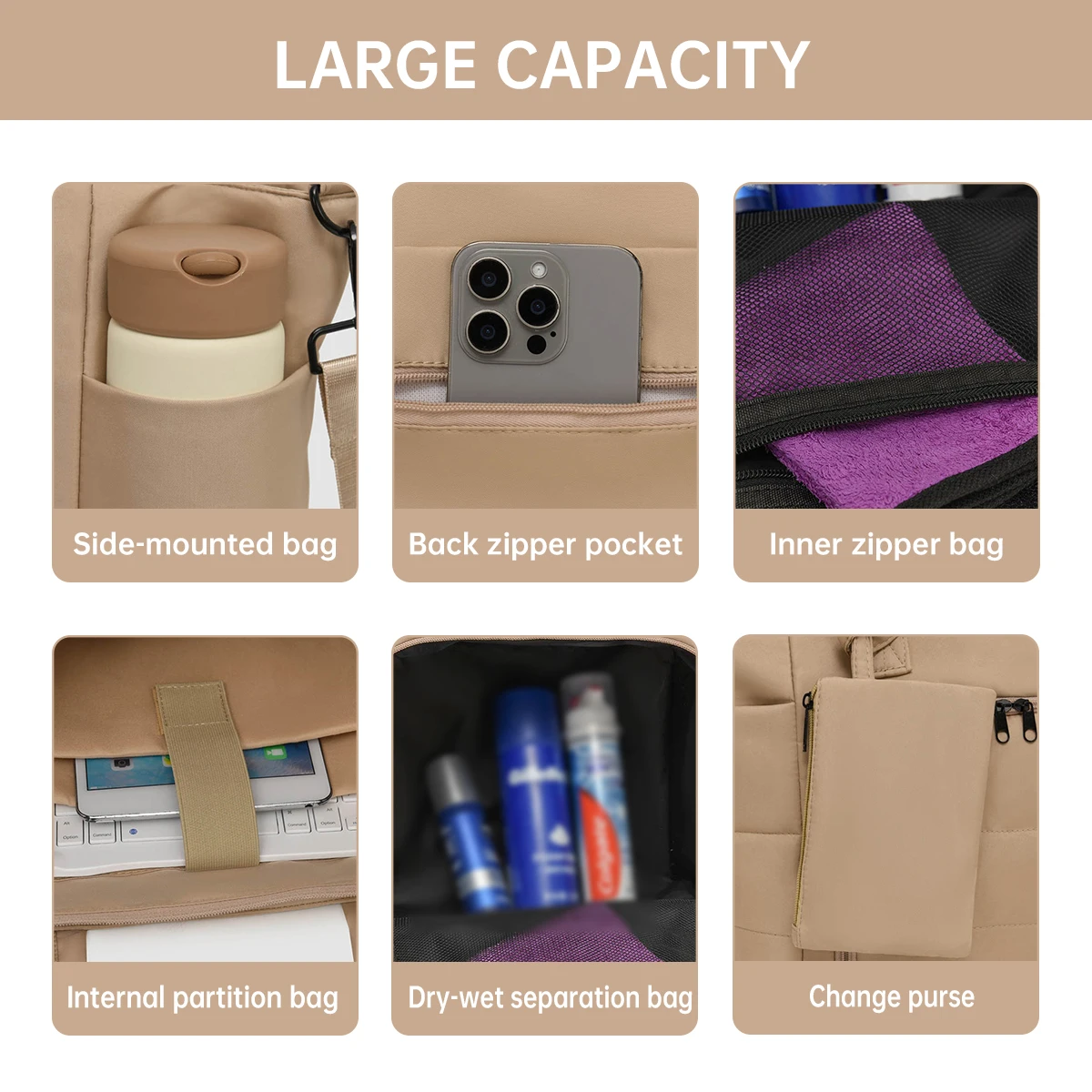 Large-Capacity Japanese-Style Crossbody Bag, Water-Repellent Nylon Messenger Bag, Casual College Student Shoulder Bag, Autumn and Winter Tote Bag for Commuting to Work