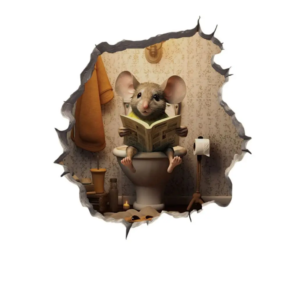 

3 pcs PVC Cute Mouse Self Adhesive Wall Decal Mouse 5 Inches Home Mouse Decoration Wall Sticker Home Mouse Corner Decoration