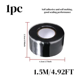 Self - Fusing Silicone Repair Tape for Waterproof Sealing and Emergency Fixes (Black silicone 1pc)