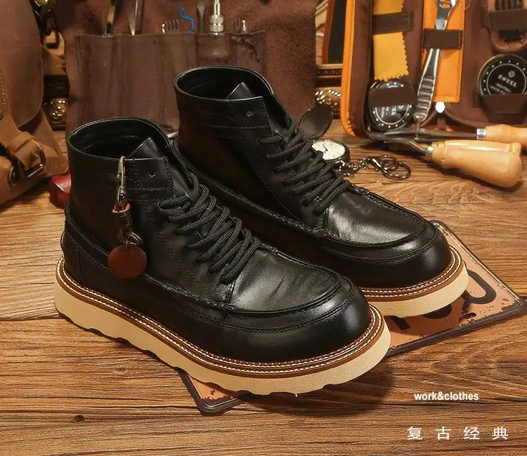 マーティンブーツ ハンドメイド 本革 レースアップ ハイカット ワーク