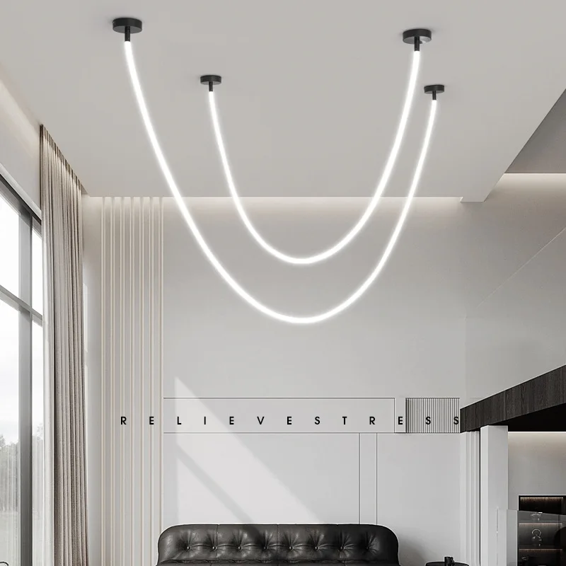 Minimalist Hose Chandelier Lamps Silicone Light 360 Degree Lighting Living Room LED Hanging Lamp for Dining Room Kitchen Lustre led chandelier ceiling chandelier