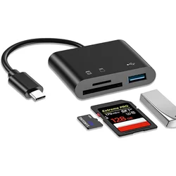 Universal USB - C & USB - A SD Card Reader with Micro SD Adapter (Black)