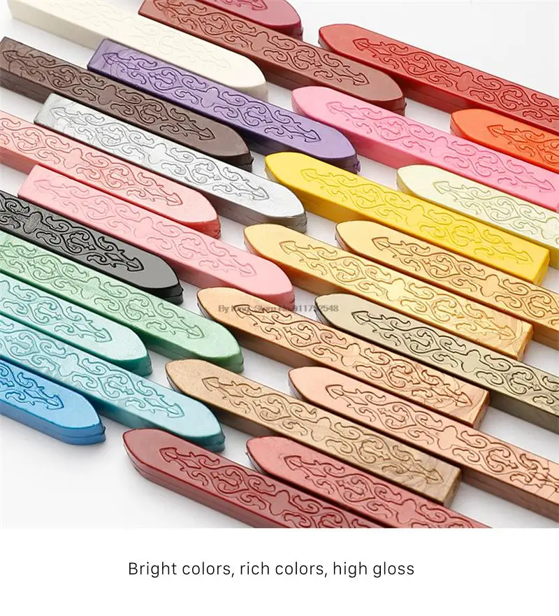 24 Colors Flower Seal Wax DIY Card Invitations Envelope Retro Wax Seal Stamp Wax Seal Magic Arrow Pattern Wax Stick With Wick