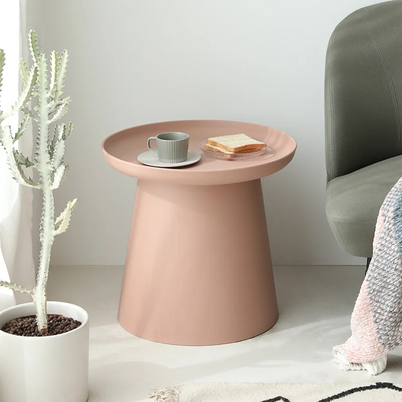 Nordic Round Plastic Living Room Coffee Table Small Apartment Small Round Table Simple Sofa Side Simple Balcony side end table lift top coffee table