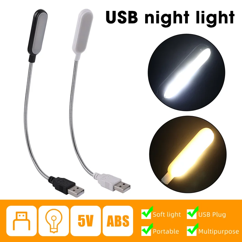 Mini Book Lights Portable USB LED Night Light Reading Light PC Computer Laptop Notebook Flexible Bendable Night Light portable usb powered night light astronaut shape reading desk lamp dc 5v led light for computer laptop pc lighting space lovers