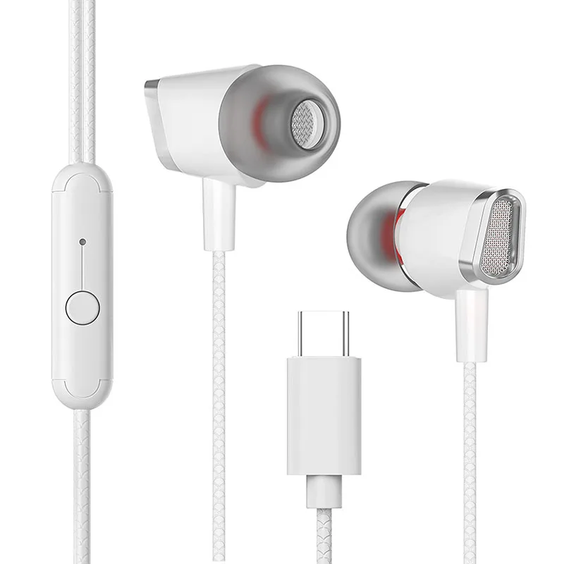 AAA TYPE C Wired Headphones with Microphone HiFi Bass  Earphone Stereo Music Headphone Headset Mp3 Sport Phone Earbuds Micro 2